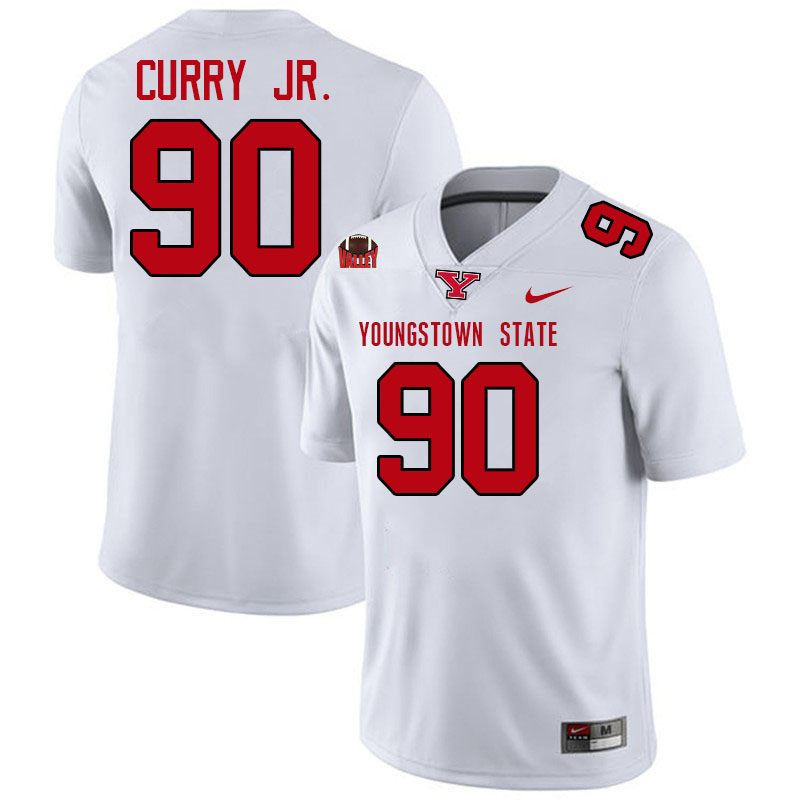 Youngstown State Penguins #90 Ebony Curry Jr. College Football Jerseys,Uniforms-White
